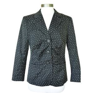 Lafayette 148 Black & White Dot Textured Blazer Jacket